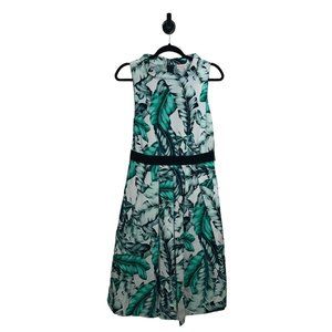 New York And company‎ Small Eva Mendes NWT! $89 Skirt cape Green Leaves pleated